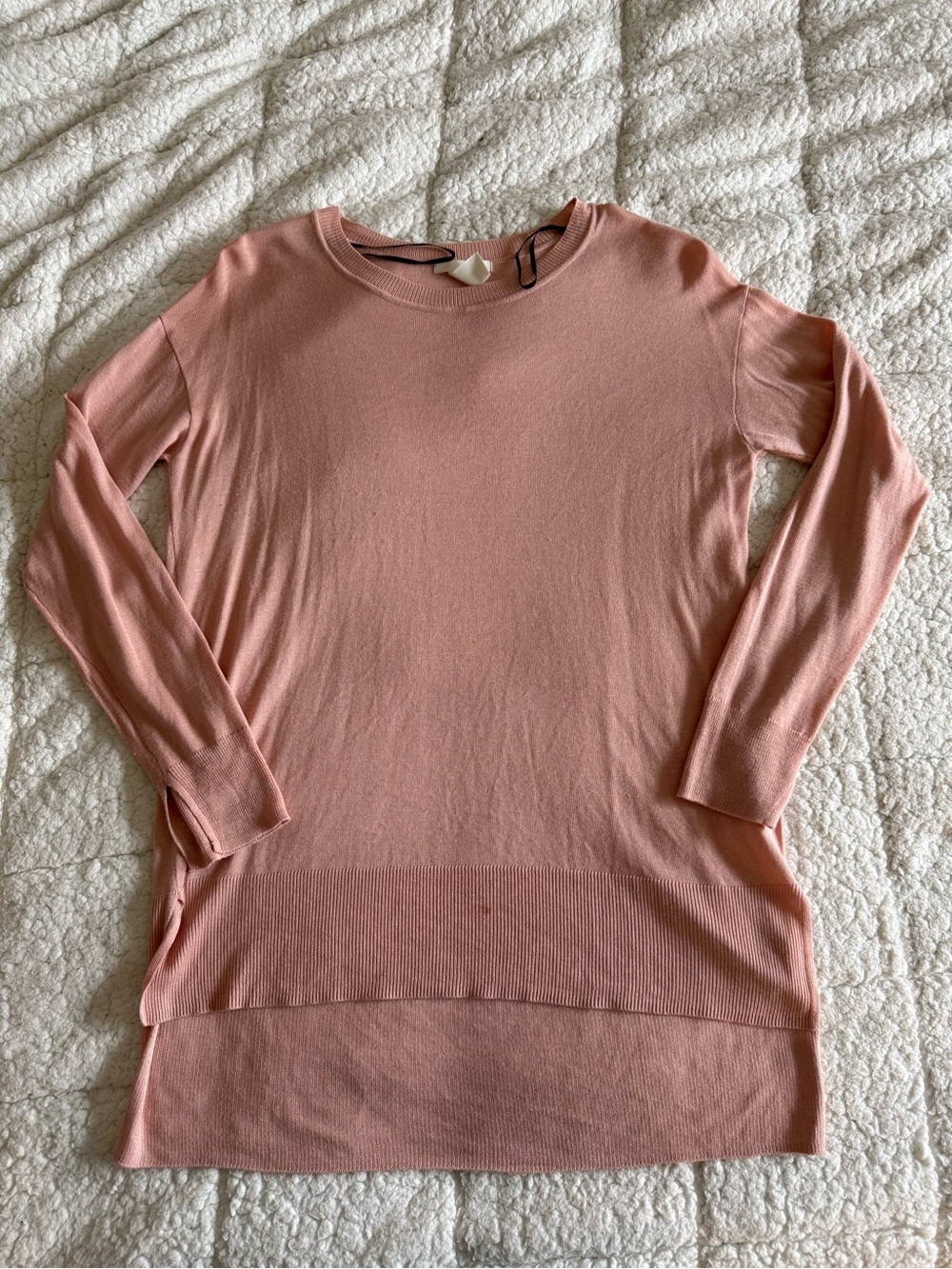 H&M Women's Lightweight Long-Sleeve Crewneck Top - Blush Pink